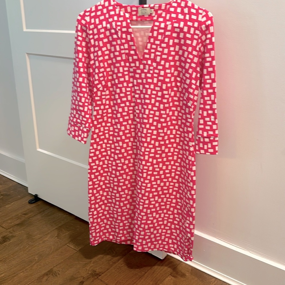Light weight dress pink and white
